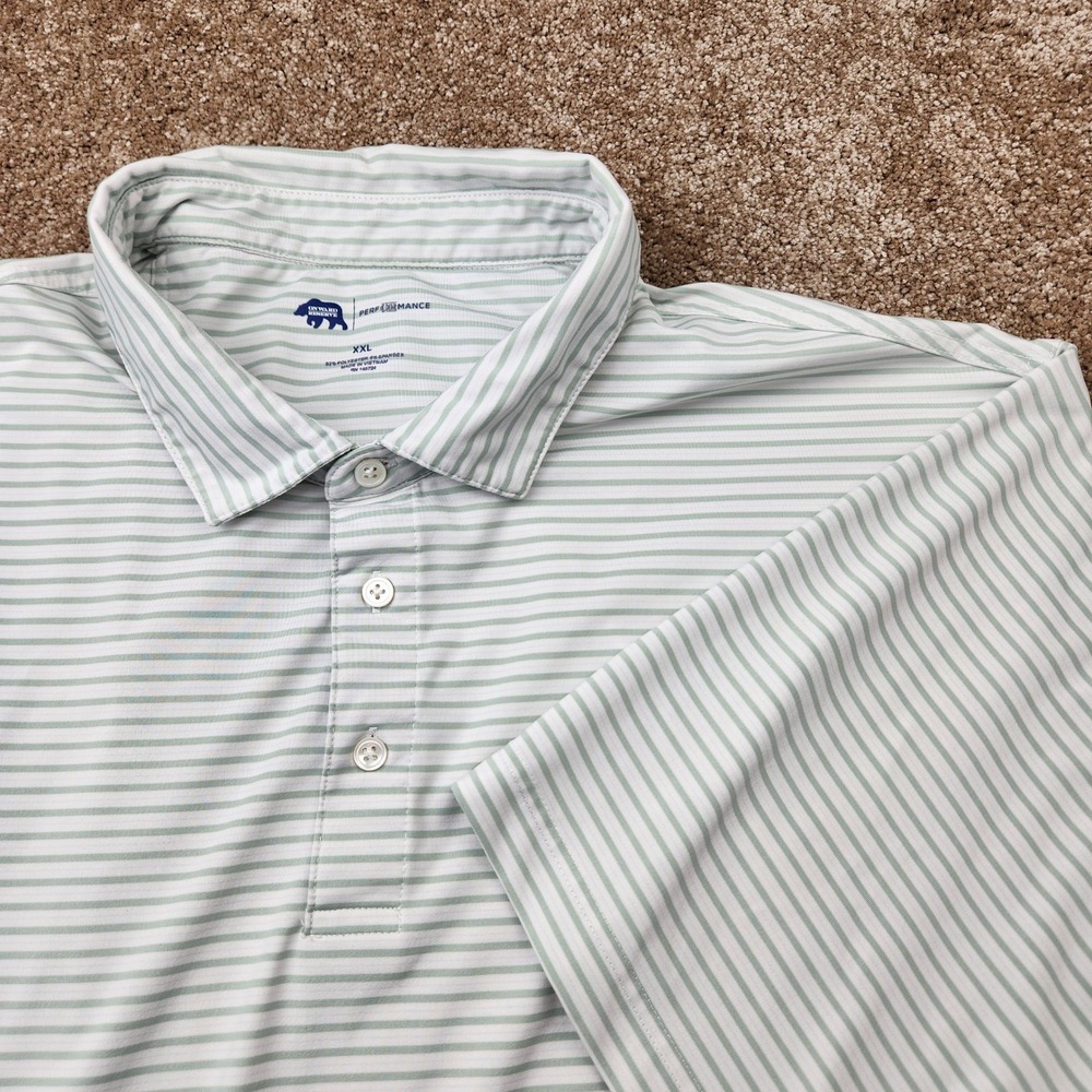 Onward Reserve Performance Polo Mens XXL‎ Sage Green White Striped Golf Shirt